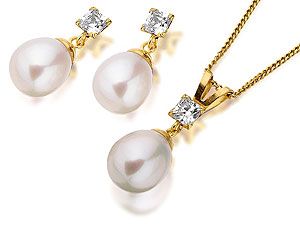 9ct Gold Freshwater Cultured Pearl Cubic