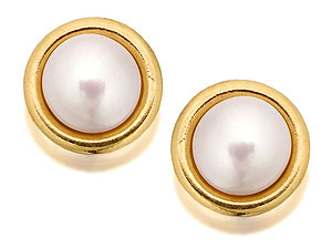 9ct Gold Freshwater Pearl Earrings 8mm - 070532