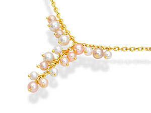 9ct Gold Freshwater Pearl Necklace 17` -