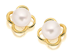 9ct Gold Freshwater Pearl Stud Earrings 4mm -