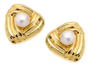 9ct Gold Freshwater Pearl Triangular Knot
