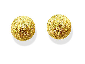 9ct Gold Frosted Stardust Ball Earrings 070198