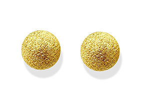 9ct Gold Frosted Stardust Ball Earrings 5mm -