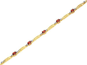 9ct gold Garnet and Diamond Bracelet 045701