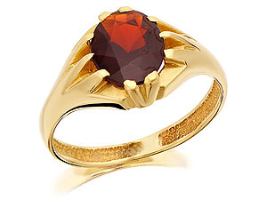 9ct Gold Garnet Gipsy Ring - 183517