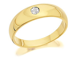 9ct Gold Gentlemans Diamond Set Gypsy Style Ring