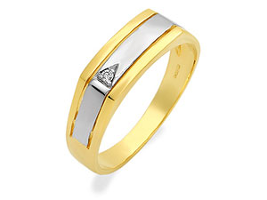 9ct Gold Gentlemans Diamond Set Signet Ring -