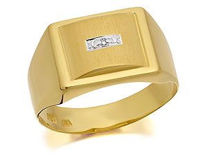 9ct Gold Gentlemans Diamond Signet Ring - 184032