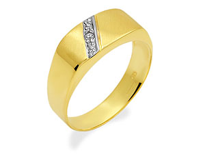 9ct Gold Gentlemans Diamond Signet Ring - 184060