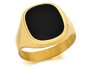 Gentlemans Onyx Signet Ring - 183723