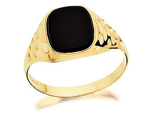 9ct Gold Gentlemans Onyx Signet Ring - 183753