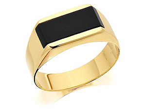Gentlemans Onyx Signet Ring - 183754