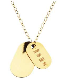 9ct Gold Gents Double Dog Tog Pendant