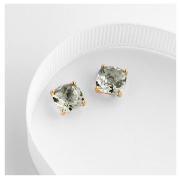 9ct gold green amethyst earrings