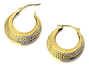 9ct gold Hammock Creole Earrings 072298