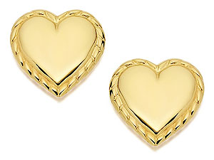9ct Gold Heart Heart Earrings 7mm - 070280