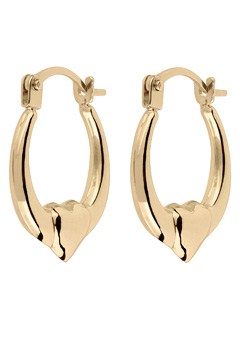 9ct Gold Heart Hoop Earrings