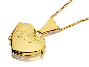 9ct Gold Heart Locket And Chain - 187217