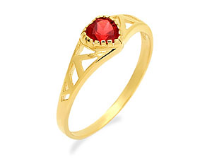 9ct Gold Heart Shaped Garnet Ring - 182968