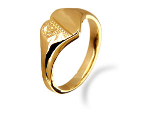 9ct gold Heart Signet Ring 182543-J