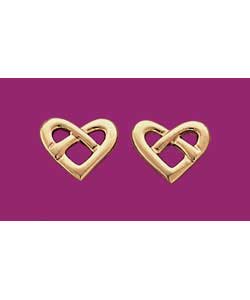 9ct gold Hearts of Gold; Stud Earrings