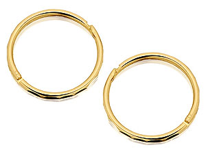 9ct Gold Hinged Hoop Earrings 12mm - 072473