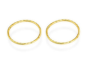 9ct Gold Hinged Hoop Earrings 17mm - 072106