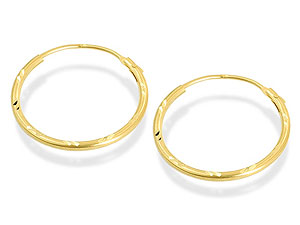 9ct Gold Hinged Hoop Earrings 17mm - 072424