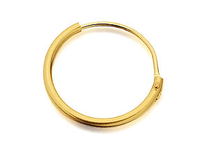 9ct Gold Hinged Single Hoop Earring 13mm - 073458