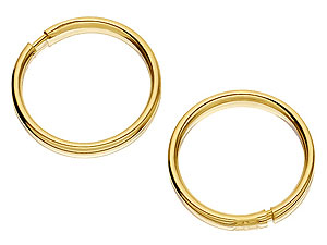 9ct gold Hoop Earrings - 9mm 072411