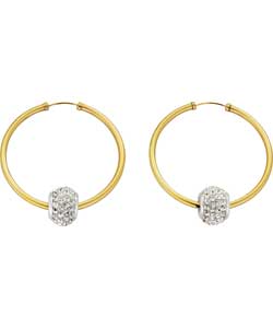 9ct Gold Hoop Earrings with Glitter Sliders