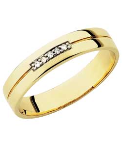 9ct Gold I Love You Diamond Set Wedding Ring