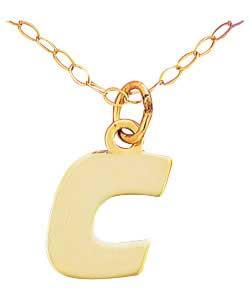 9ct Gold Initial Pendant - Letter C