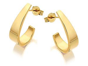 9ct Gold J-Shaped Half Hoop Earrings 072641