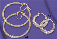 9ct gold Large CZ Hoop Earrings