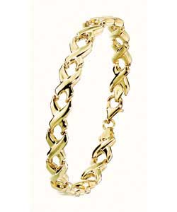 9ct Gold Large Kiss Cross Fancy Bracelet
