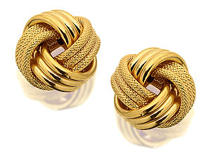 9ct Gold Large Knot Earrings 14mm - 070133