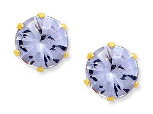 9ct gold Lavender Cubic Zirconia Earrings 072782