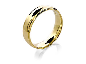 9ct gold Lined Edge Brides Wedding Ring 184374-K