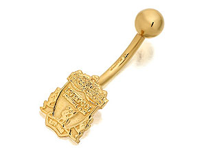 9ct Gold Liverpool FC Belly Bar 10mm - 102268