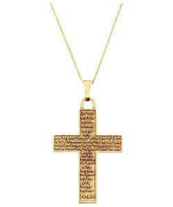 9ct Gold Lords Prayer Cross Pendant