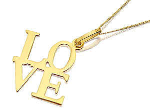 9ct Gold Love Pendant And Chain - 188715