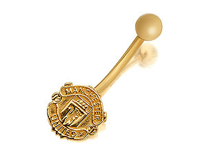 9ct Gold Manchester United Belly Bar - 102199