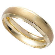 9ct Gold Mens Satin Finish 5mm Wedding Ring, V