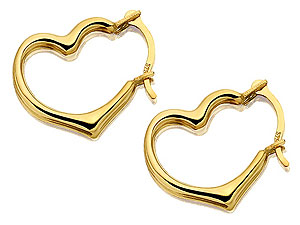 9ct gold Mini Heart Creole Earrings 074127
