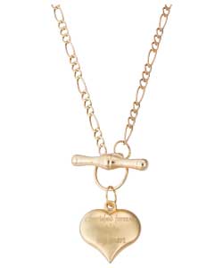 9ct Gold Moments with Heart T-Bar Figaro Chain
