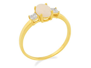 9ct gold Opal and Cubic Zirconia Ring 186525-N