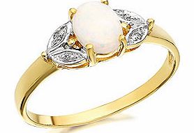 9ct Gold Opal And Diamond Ring - 180930