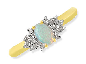 9ct gold Opal and Diamond Ring 047801-N