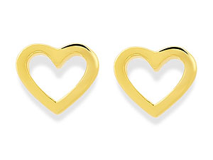 9ct gold Open Heart Earrings 070401